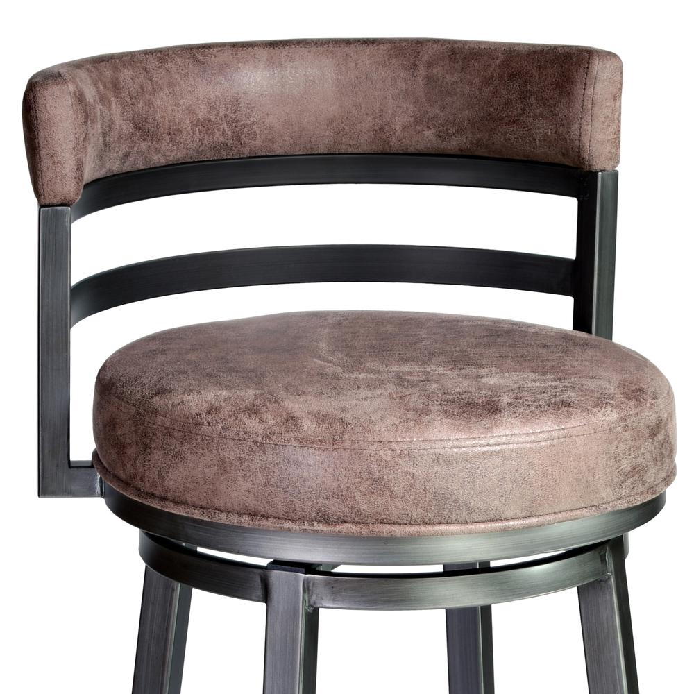 Madrid 26" Barstool in Mineral finish with Bandero Tobacco upholstery. Picture 3