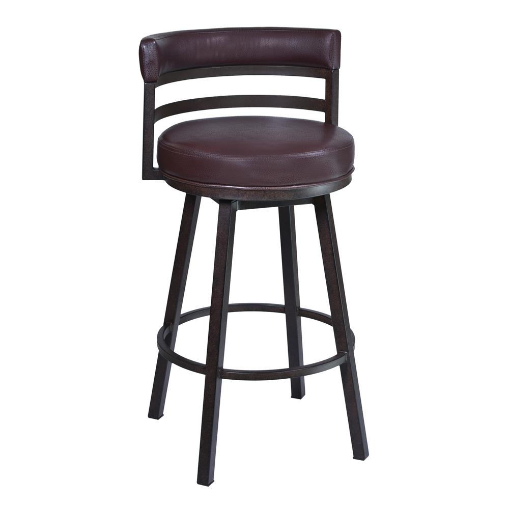 Titana 30" Barstool in Auburn Bay finish with Brown Pu upholstery. The main picture.