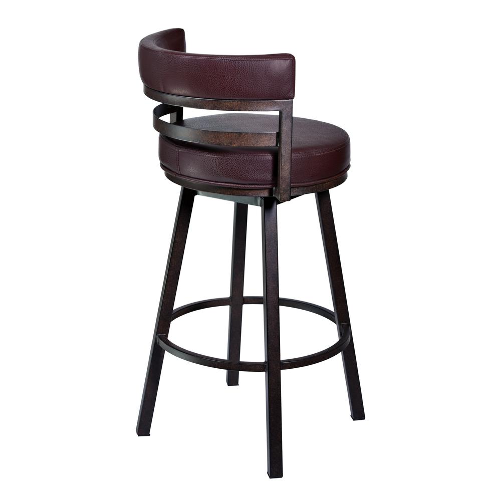 Titana 30" Barstool in Auburn Bay finish with Brown Pu upholstery. Picture 2