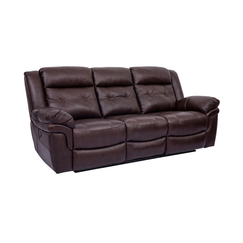 Marcel Manual Reclining Sofa in Dark Brown Leather. Picture 1