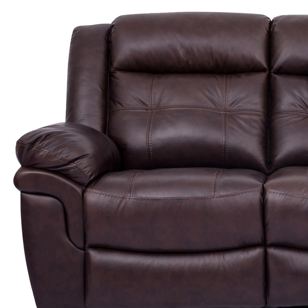 Marcel Manual Reclining Sofa in Dark Brown Leather. Picture 2