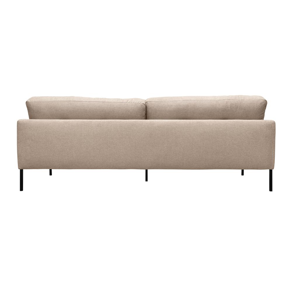 Michalina 84" Beige Fabric Sofa with Black Metal Legs. Picture 4