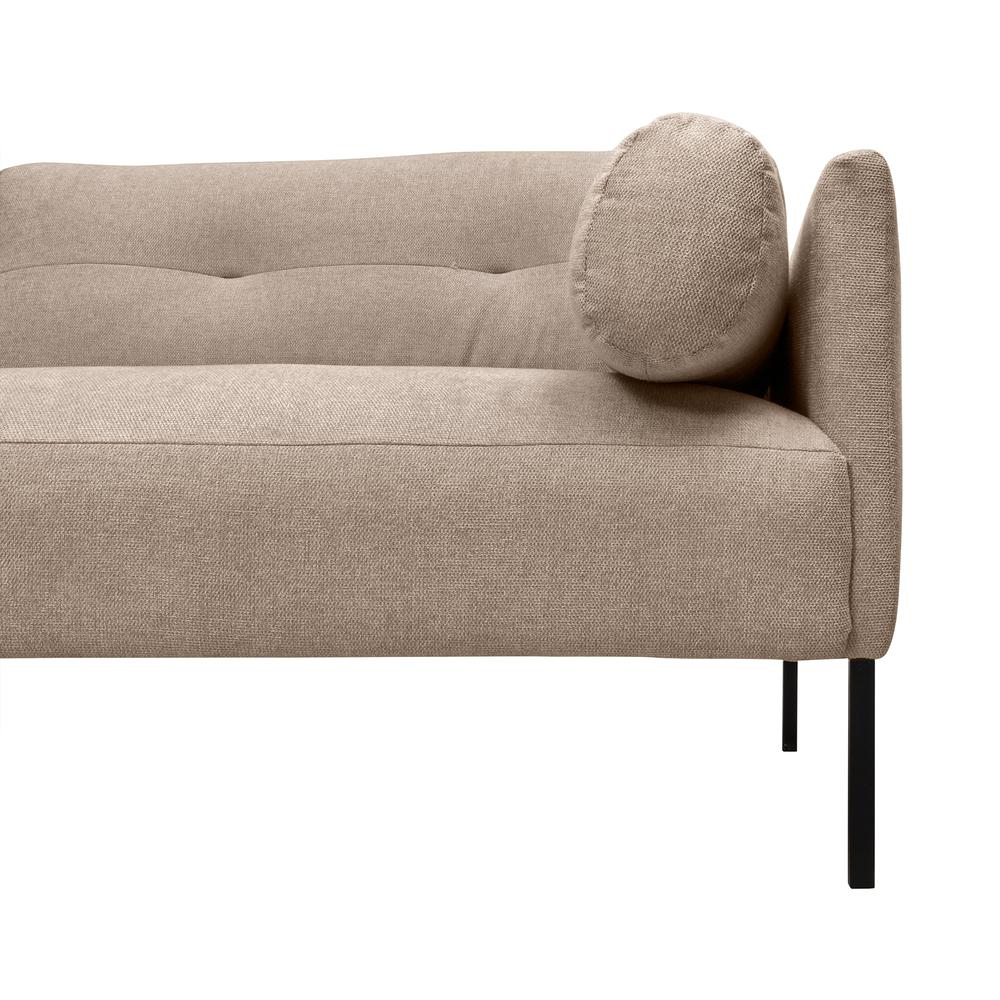 Michalina 84" Beige Fabric Sofa with Black Metal Legs. Picture 5