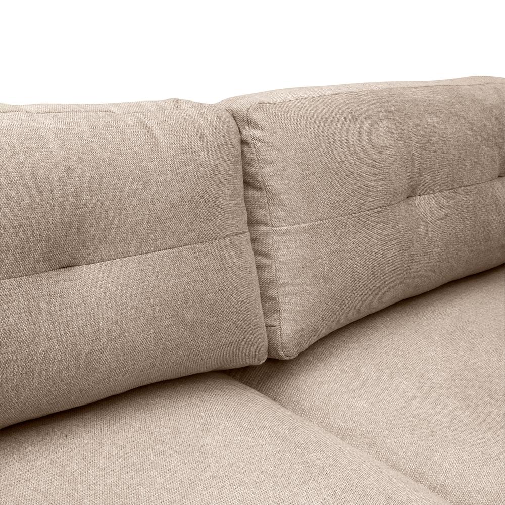 Michalina 84" Beige Fabric Sofa with Black Metal Legs. Picture 7