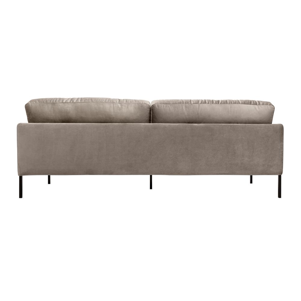 Michalina 84" Fossil Gray Velvet Sofa with Black Metal Legs. Picture 4