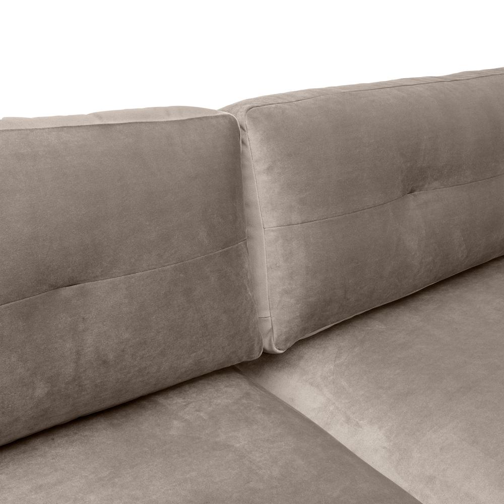 Michalina 84" Fossil Gray Velvet Sofa with Black Metal Legs. Picture 7