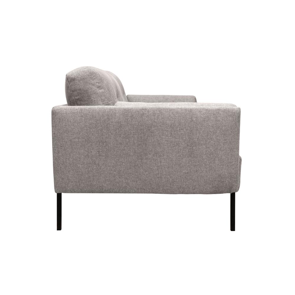 Michalina 84" Gray Fabric Sofa with Black Metal Legs. Picture 3