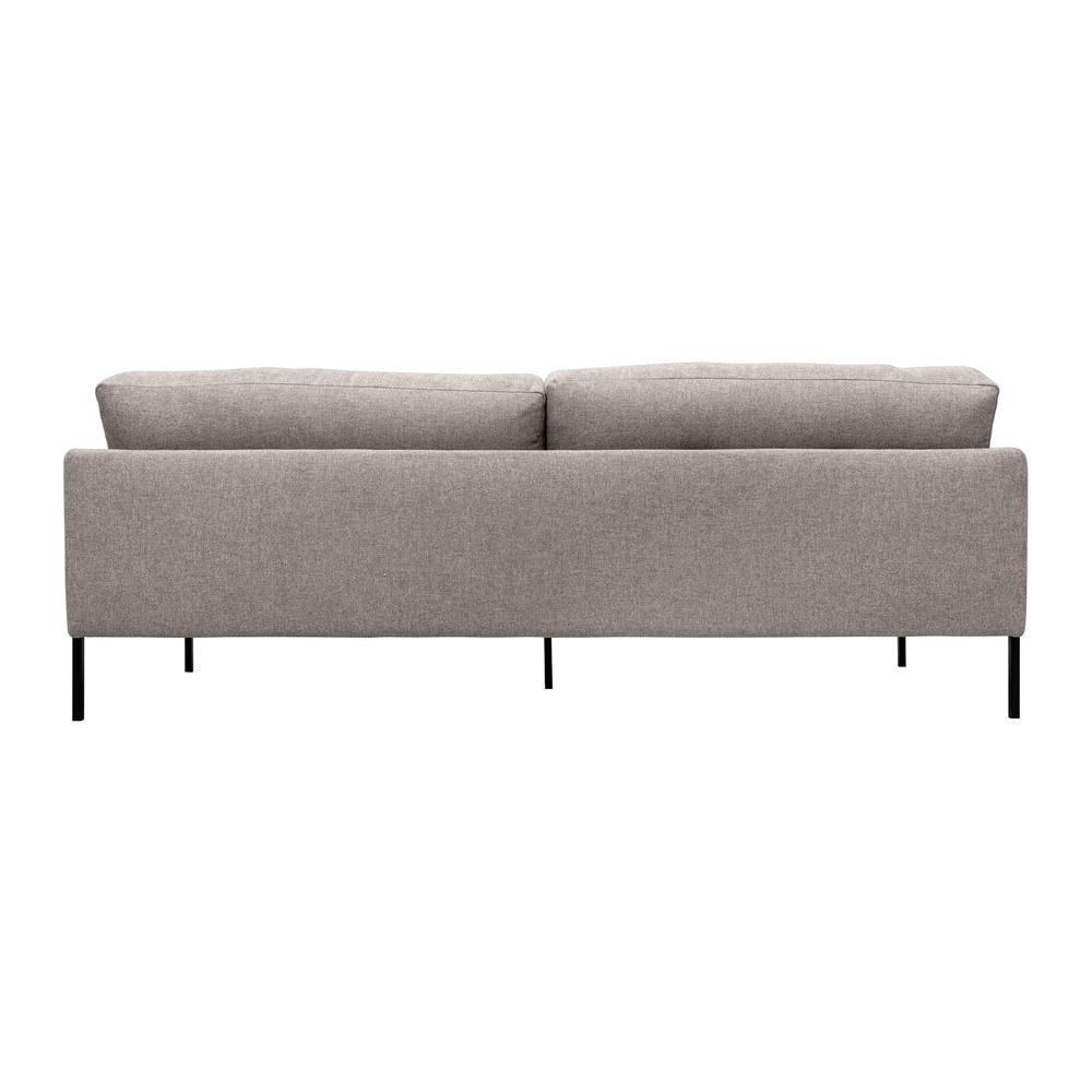 Michalina 84" Gray Fabric Sofa with Black Metal Legs. Picture 4