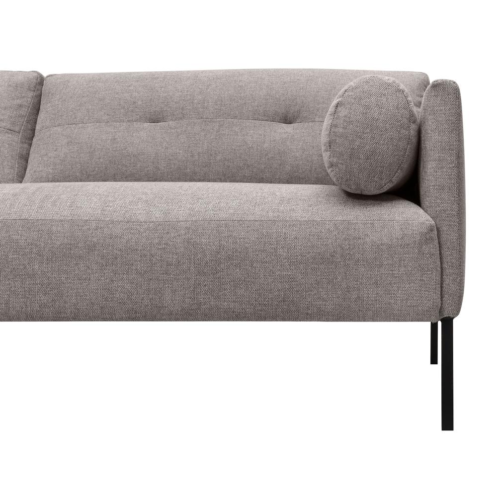 Michalina 84" Gray Fabric Sofa with Black Metal Legs. Picture 5