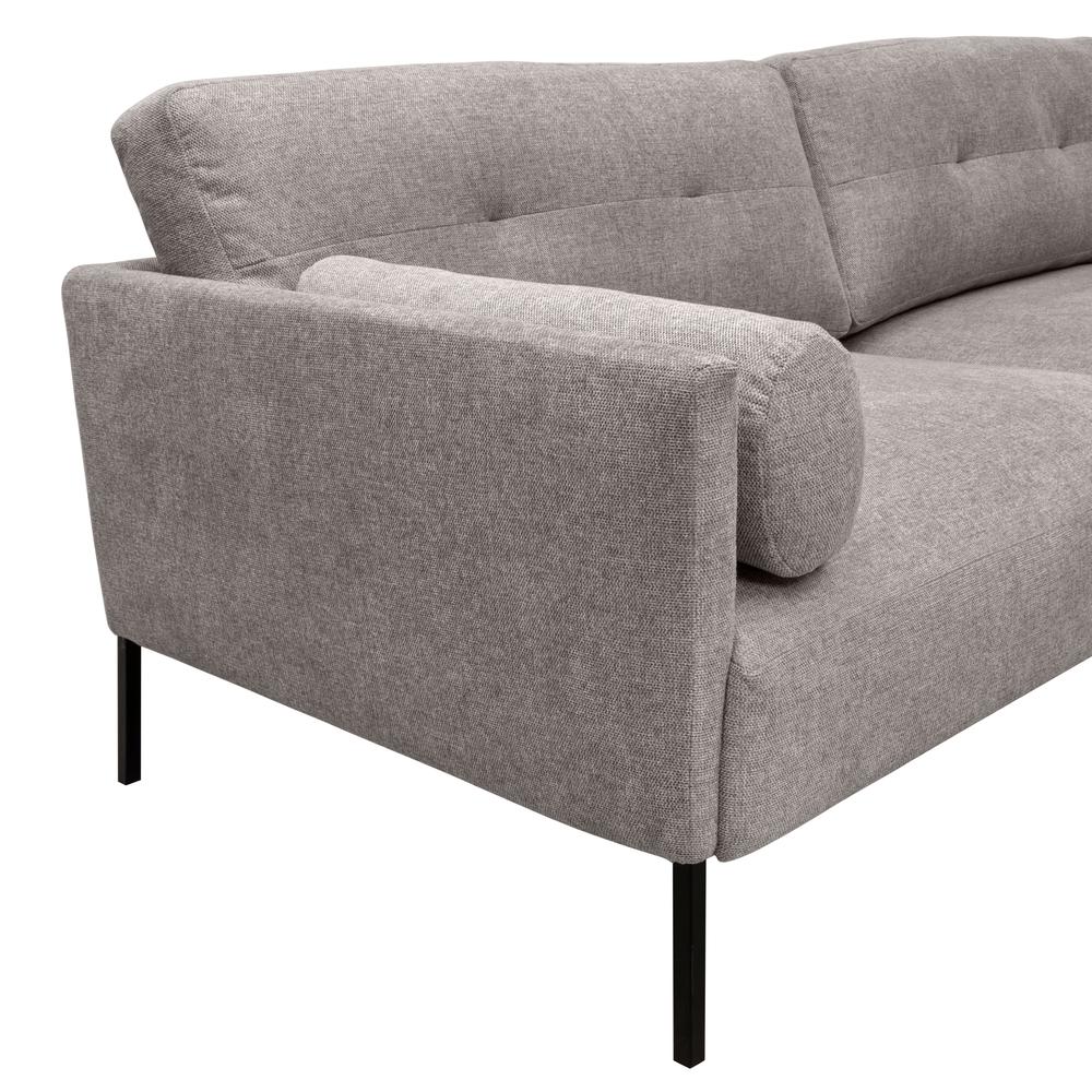 Michalina 84" Gray Fabric Sofa with Black Metal Legs. Picture 6