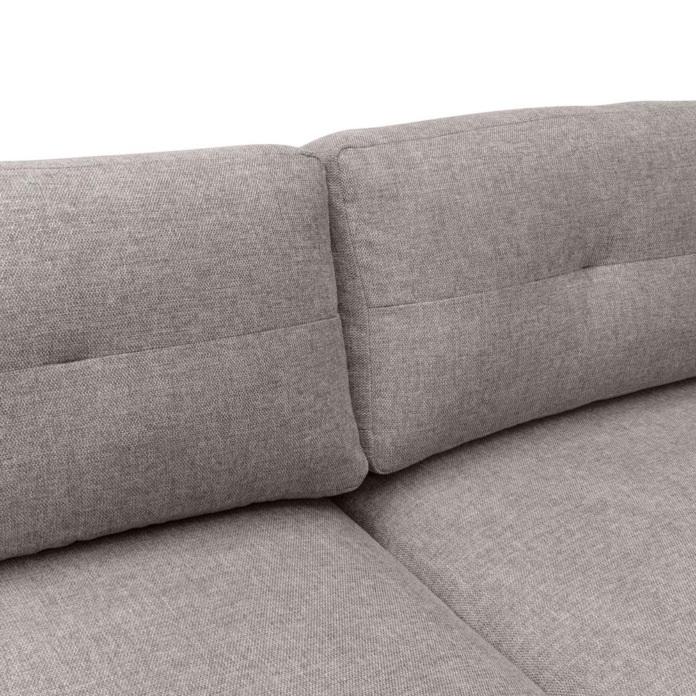 Michalina 84" Gray Fabric Sofa with Black Metal Legs. Picture 7