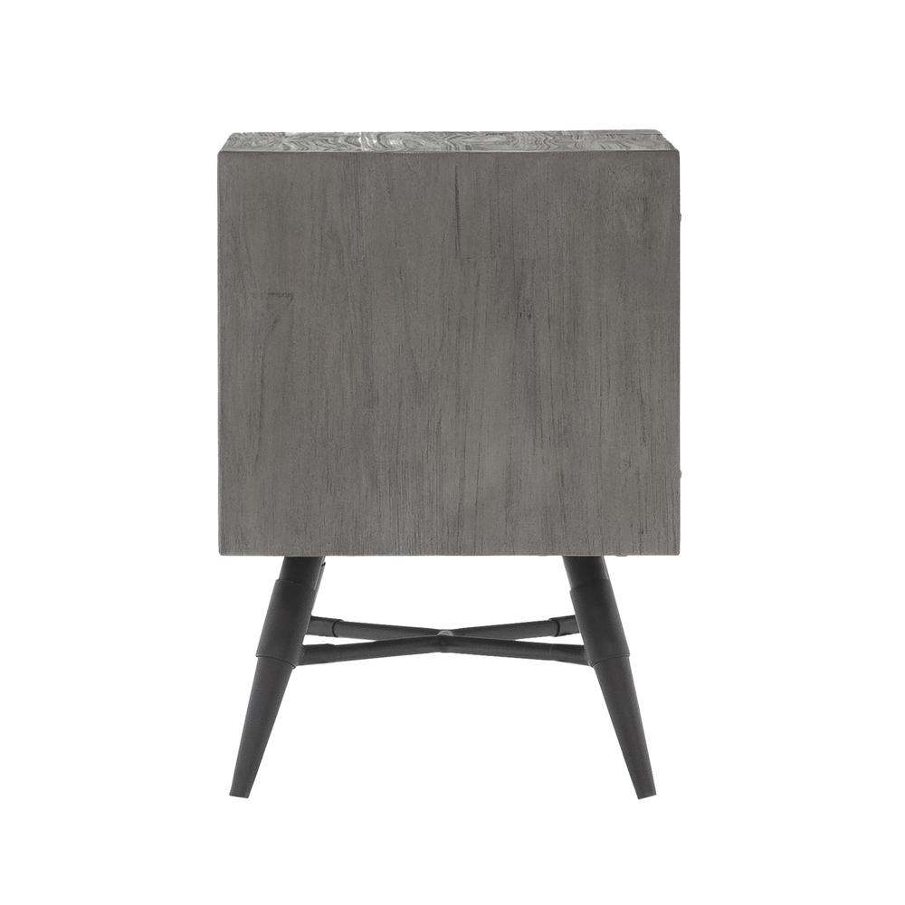 Makena 1 Drawer Night Stand in Grey Acacia Wood. Picture 3
