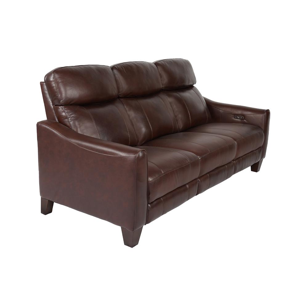 Milos 83" Zero Gravity Power Reclining Sofa in Chocolate Leather. Picture 2