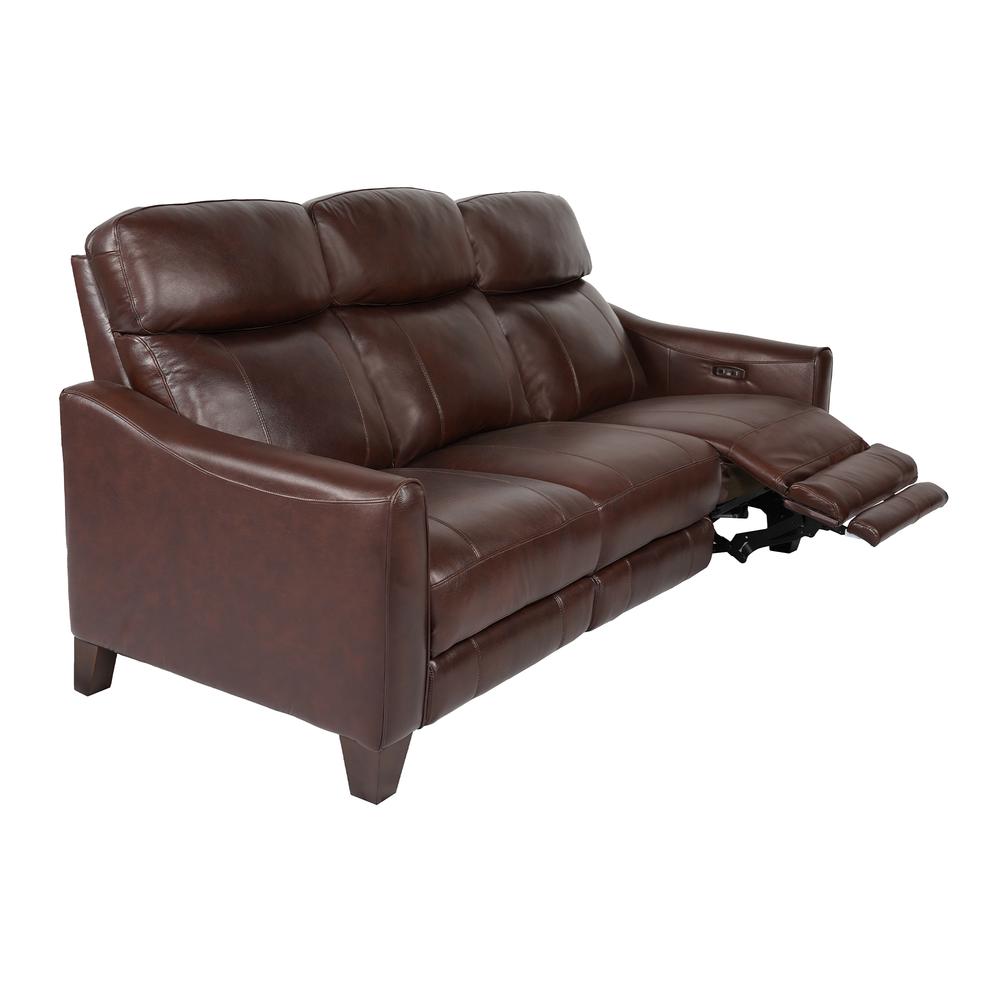 Milos 83" Zero Gravity Power Reclining Sofa in Chocolate Leather. Picture 3