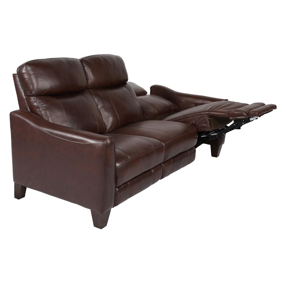 Milos 83" Zero Gravity Power Reclining Sofa in Chocolate Leather. Picture 4