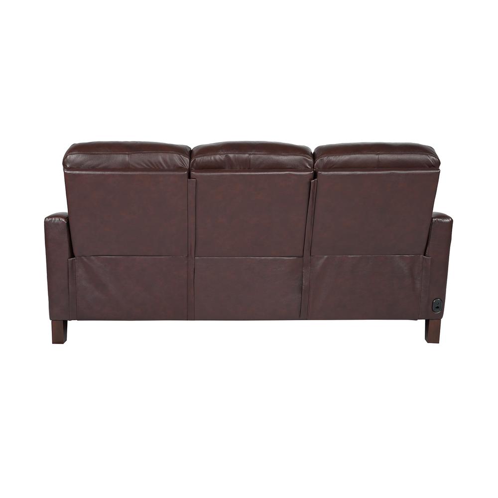 Milos 83" Zero Gravity Power Reclining Sofa in Chocolate Leather. Picture 6