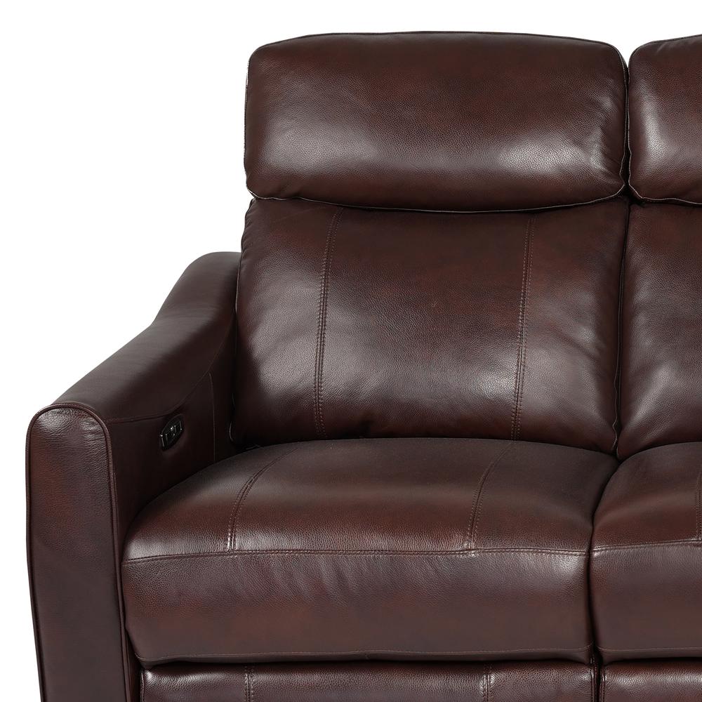 Milos 83" Zero Gravity Power Reclining Sofa in Chocolate Leather. Picture 7