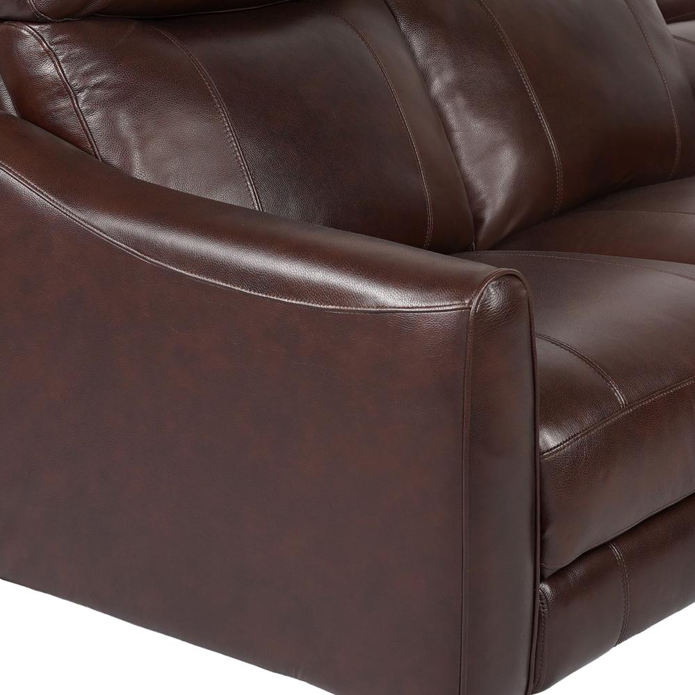 Milos 83" Zero Gravity Power Reclining Sofa in Chocolate Leather. Picture 8