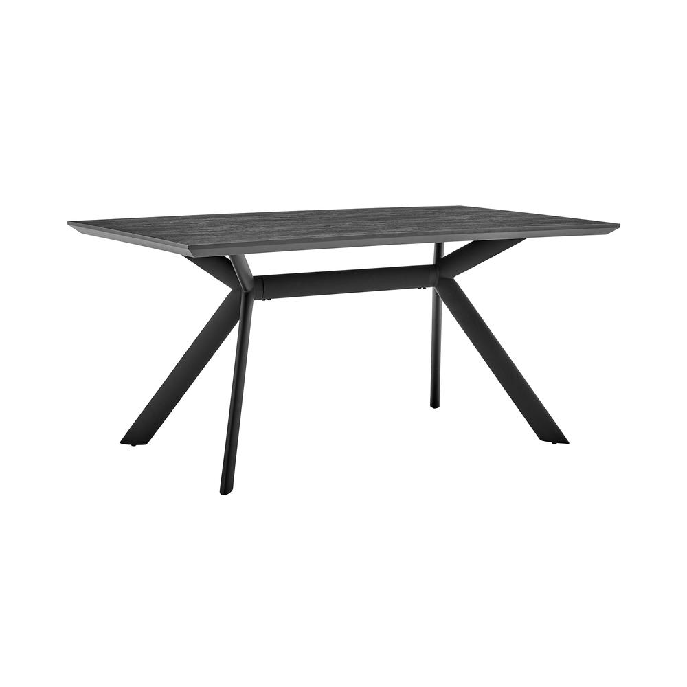 Margot Dark Gray Rectangular Dining Table with Black Finish. Picture 1