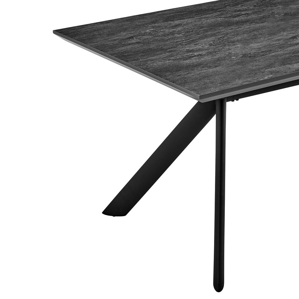 Margot Dark Gray Rectangular Dining Table with Black Finish. Picture 2