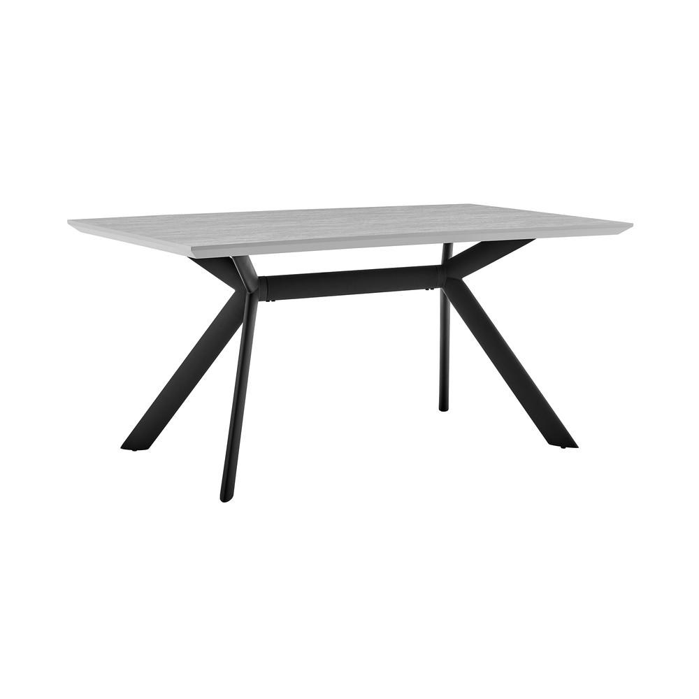 Margot Light Gray Rectangular Dining Table with Black Finish. Picture 1
