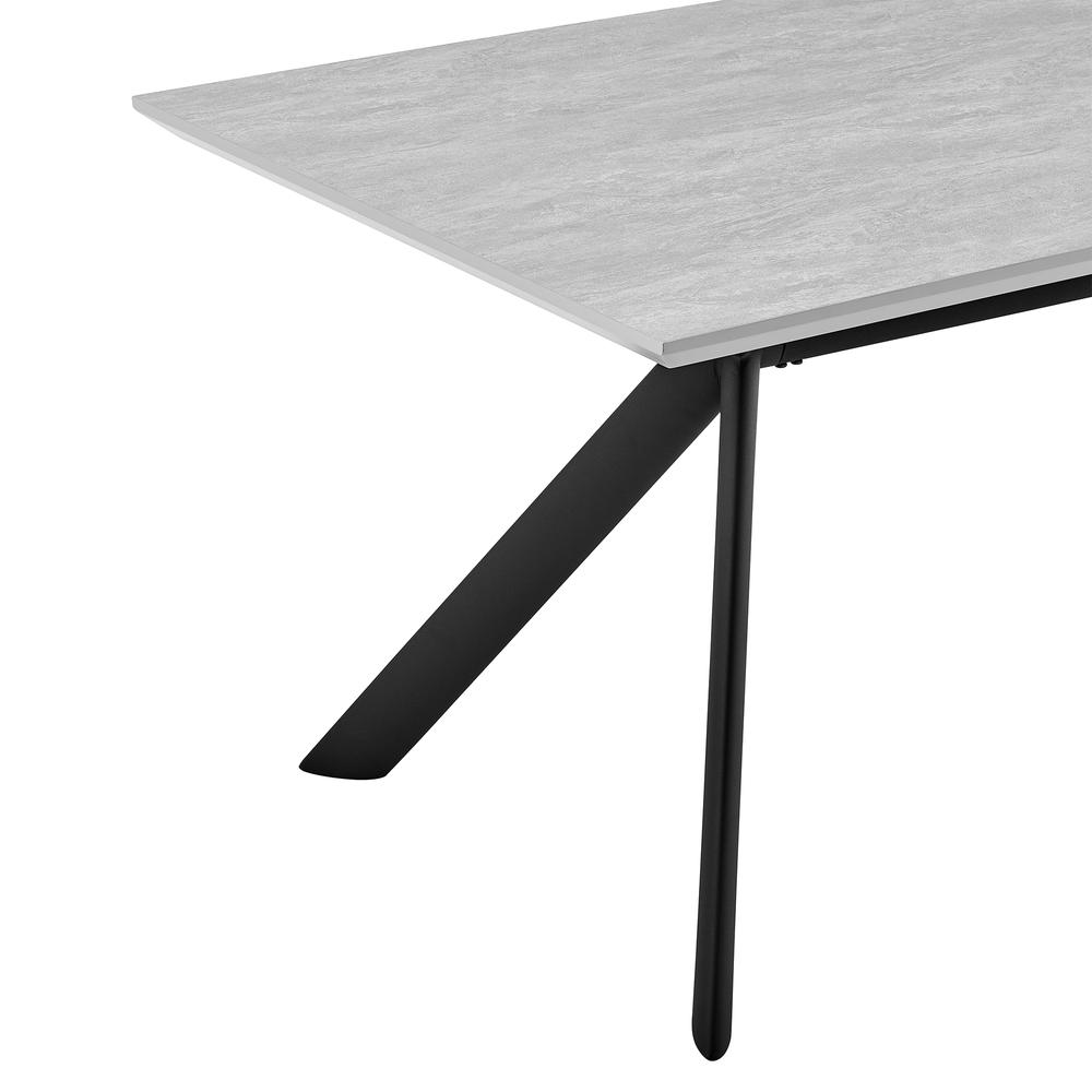 Margot Light Gray Rectangular Dining Table with Black Finish. Picture 2