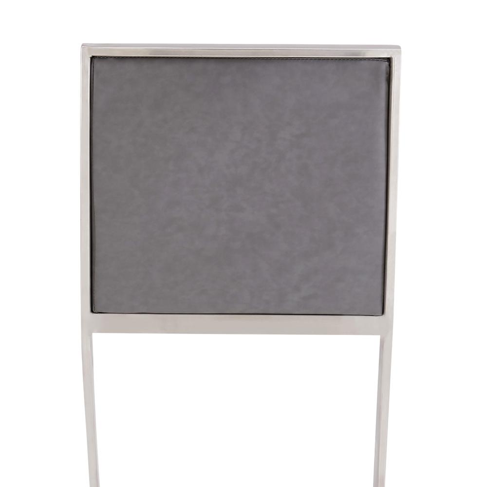 Marc 30" Barstool in Brushed Stainless Steel Finish and Vintage Grey Faux Leather. Picture 6