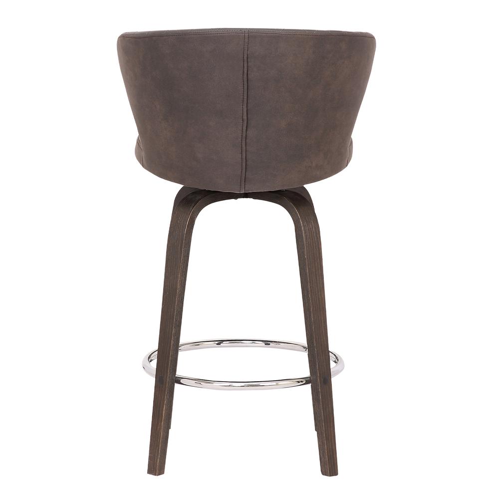 Mynette 26" Swivel Brown Faux Leather Bar Stool. Picture 5