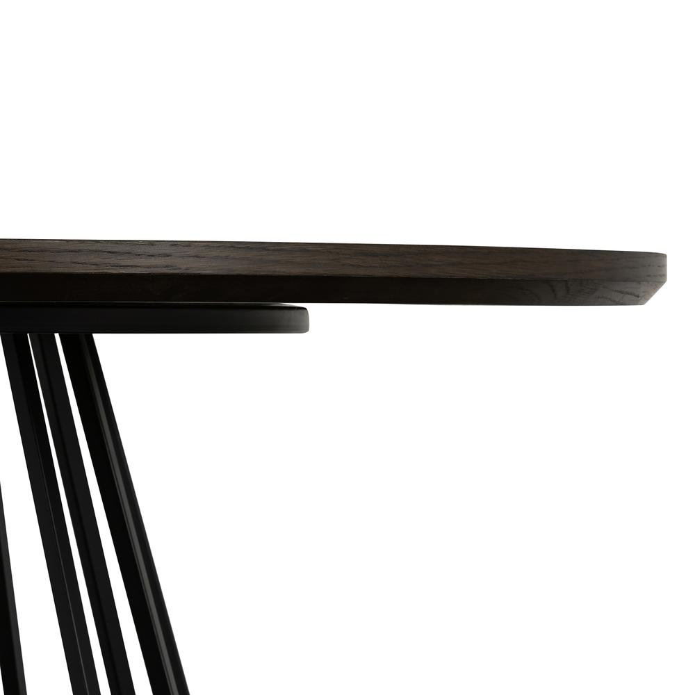 Motion Oak and Metal Round Dining Table. Picture 3
