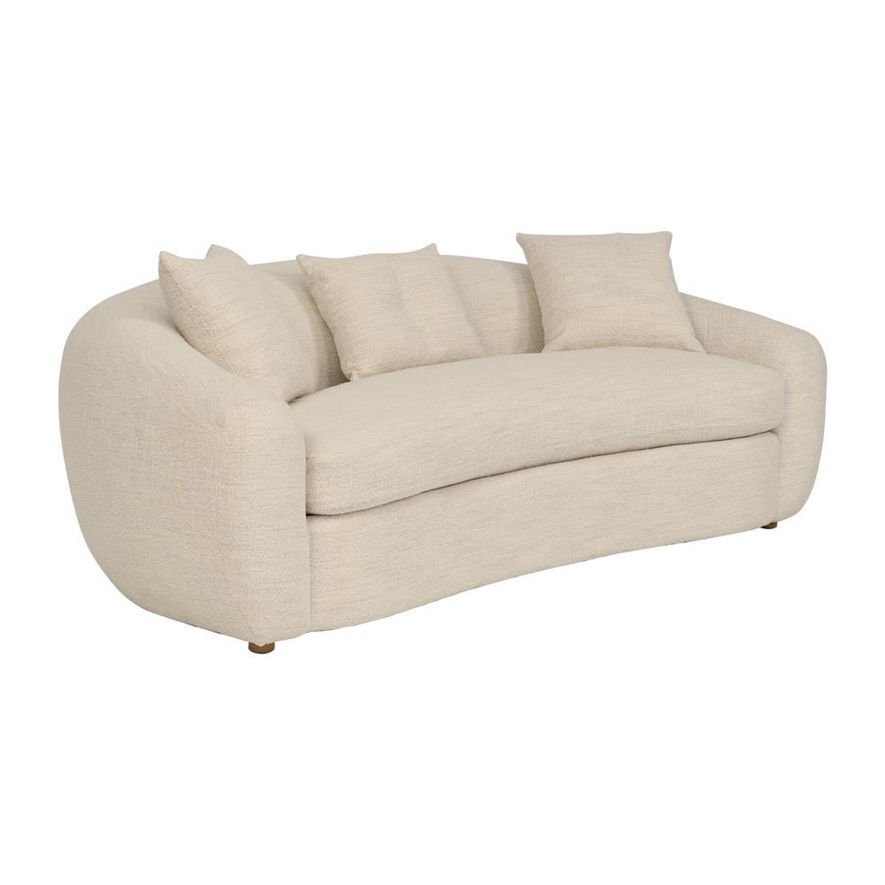 Molly 96.5" Upholstered Curved Sofa in Pearl. Picture 2