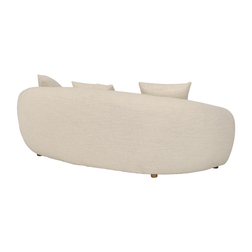 Molly 96.5" Upholstered Curved Sofa in Pearl. Picture 3