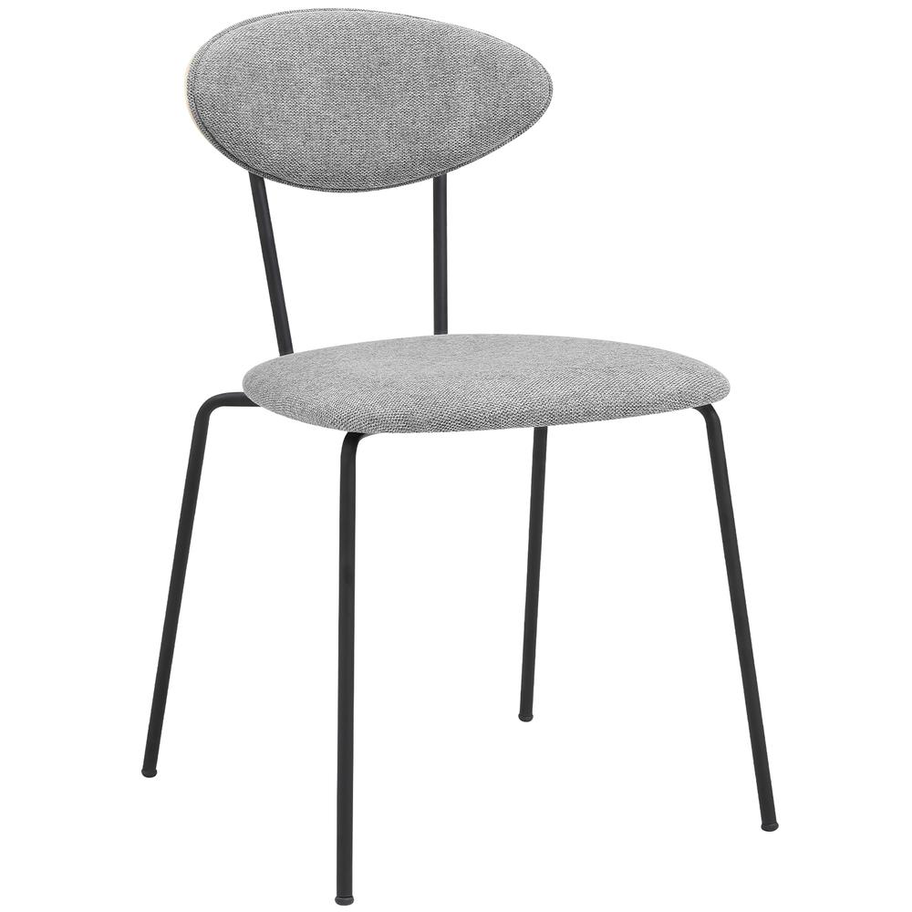 Neo Modern Gray Fabric and Black Metal Dining Room Chairs - Set of 2. Picture 1