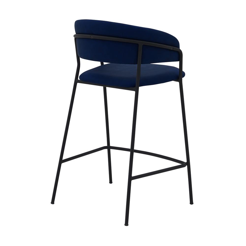 Nara 26" Blue Faux Leather and Metal - Counter Height Bar Stool. Picture 3