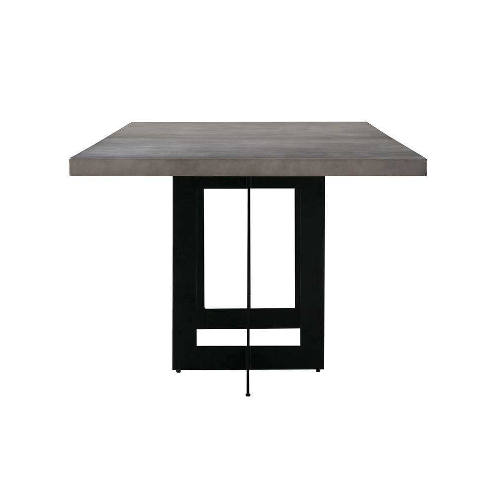 Odet Rectangular 87" Dining Table in Concrete and Black Metal. Picture 2