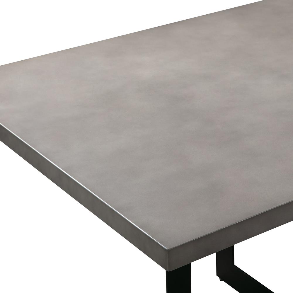 Odet Rectangular 87" Dining Table in Concrete and Black Metal. Picture 3