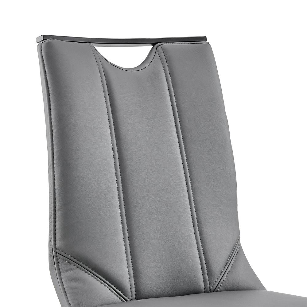 Pacific Dining Room Chair in Grey Faux Leather and Black Finish - Set of 2. Picture 5