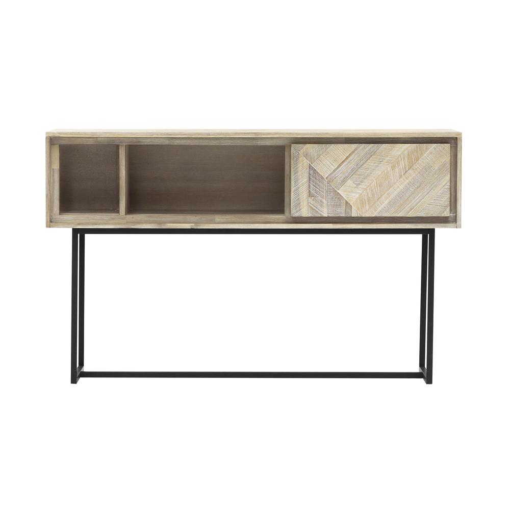 Peridot 1 Drawer Console Table in Natural Acacia Wood. Picture 1