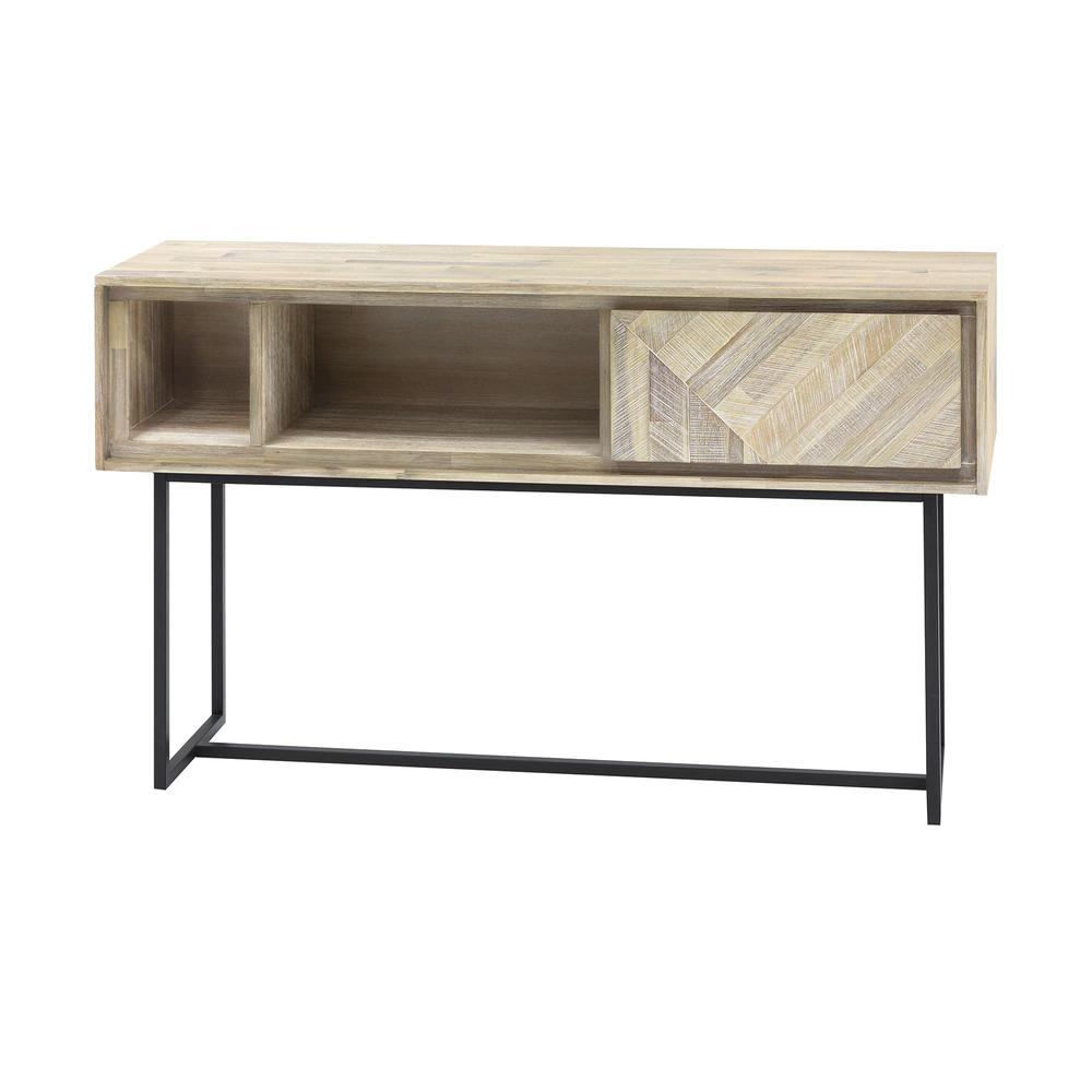 Peridot 1 Drawer Console Table in Natural Acacia Wood. Picture 2