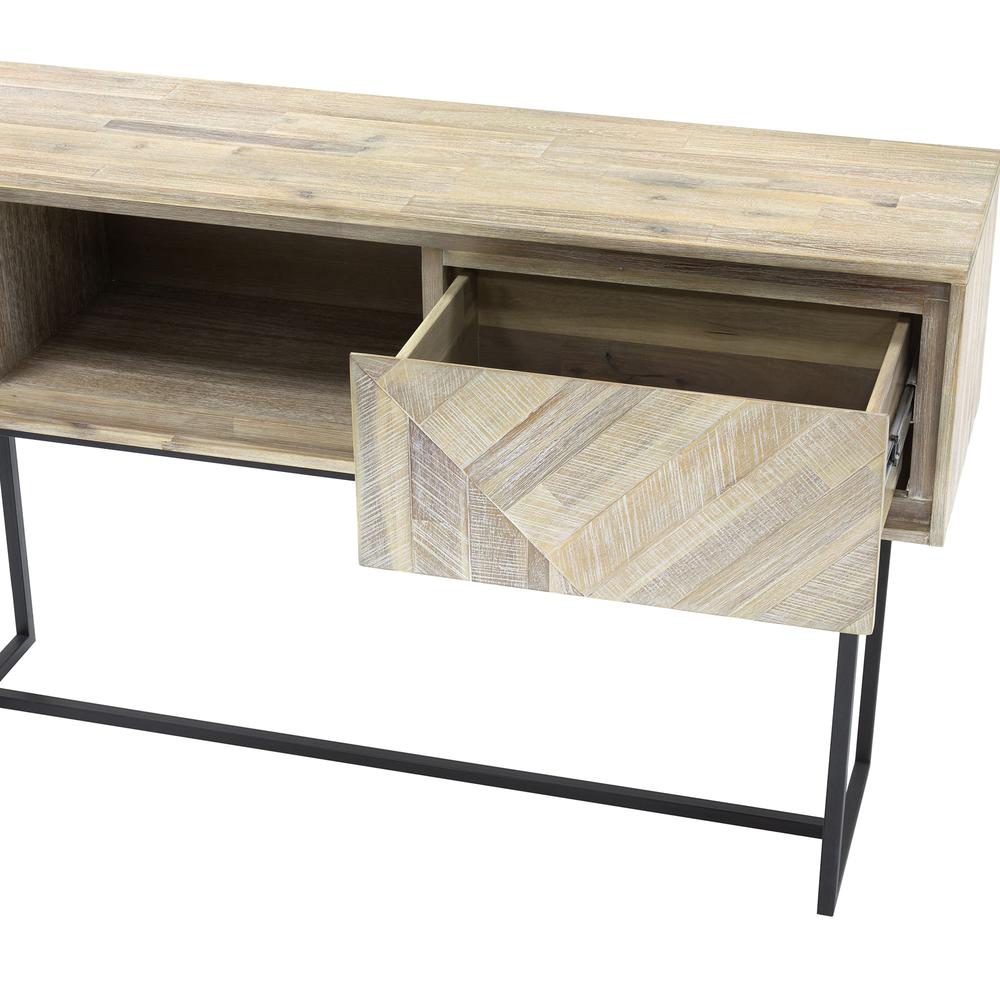 Peridot 1 Drawer Console Table in Natural Acacia Wood. Picture 4