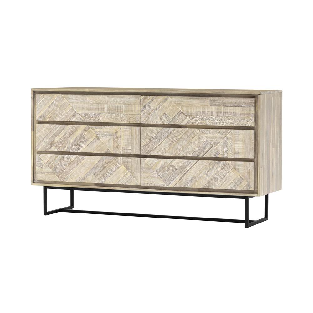 Peridot 6 Drawer Dresser in Natural Acacia Wood. Picture 2