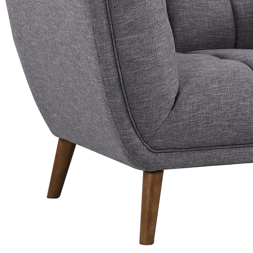 Armen Living Phantom Mid-Century Modern Chair in Dark Gray Linen and Walnut Legs. Picture 5