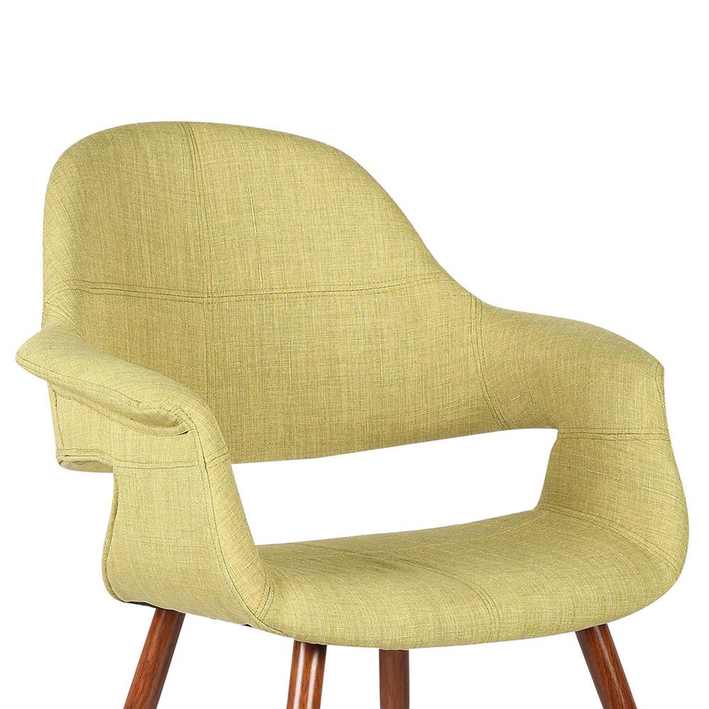 Mid-Century Dining Chair - Walnut Finish and Green Fabric. Picture 5