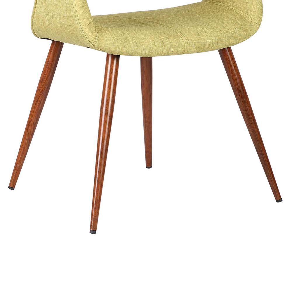 Mid-Century Dining Chair - Walnut Finish and Green Fabric. Picture 7