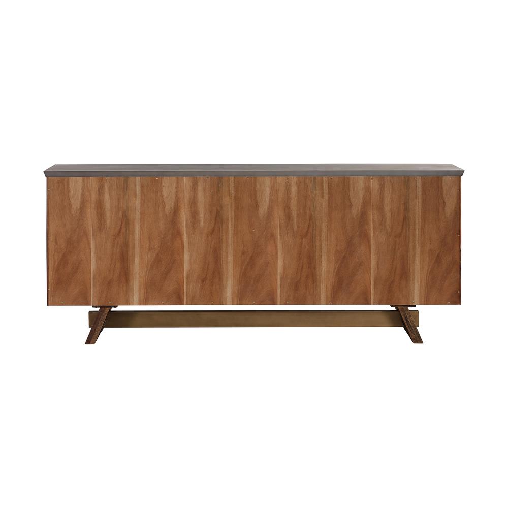 Picadilly 4 Door Sideboard Buffet in Acacia Wood and Concrete. Picture 4