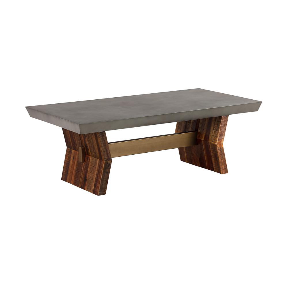 Picadilly Rectangle Dining Table in Acacia Wood and Concrete. Picture 1
