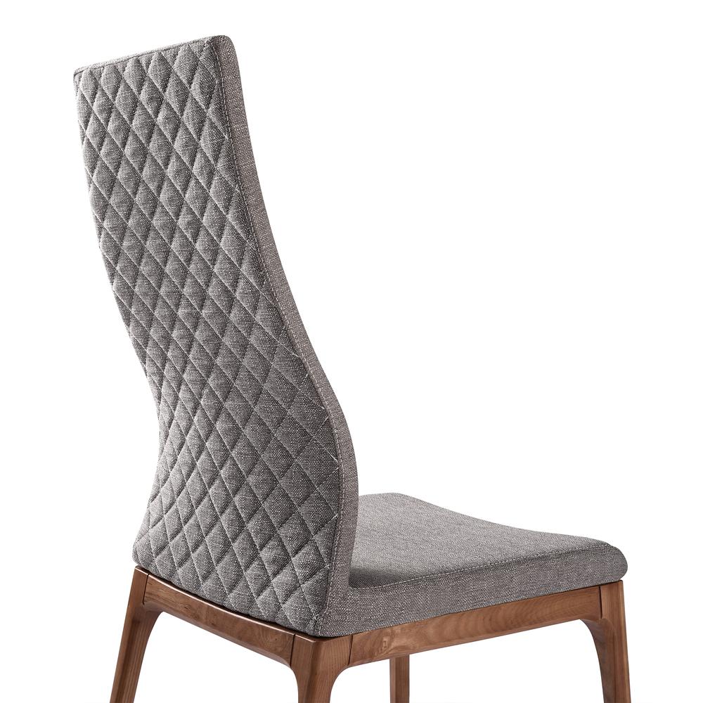 Parker Mid-Century Dining Chair in Walnut Finish and Gray Fabric - Set of 2. Picture 5