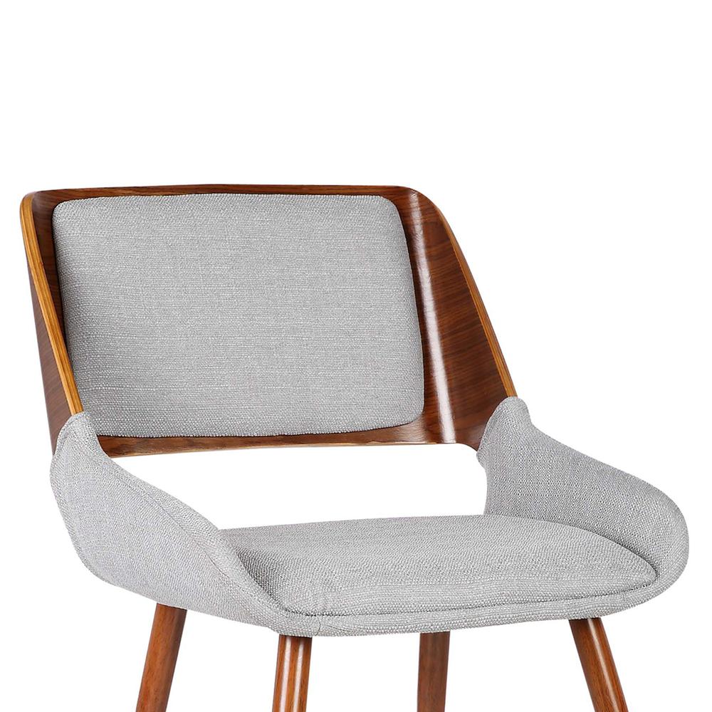 Armen Living Panda Mid-Century Dining Chair Walnut Finish and Gray Fabric. Picture 5