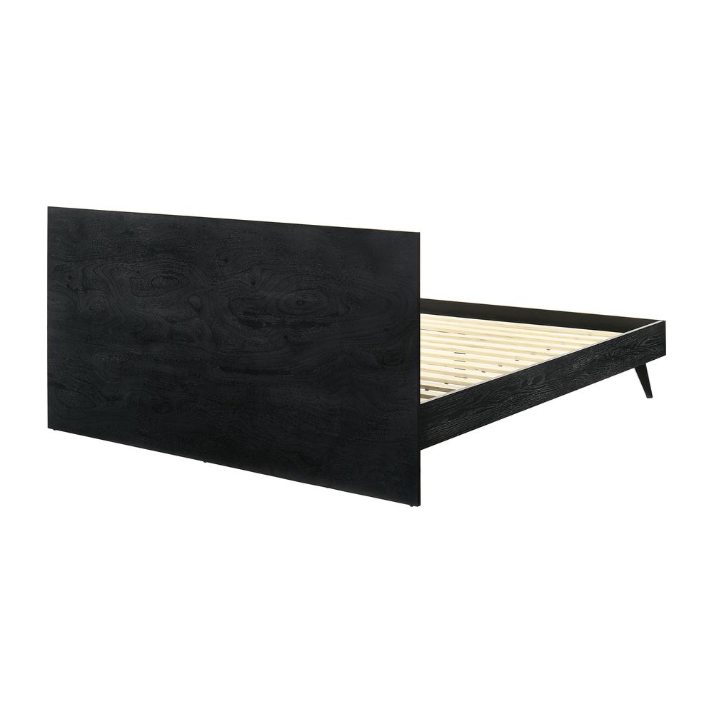 Petra King Platform Wood Bed Frame in Black Finish. Picture 5