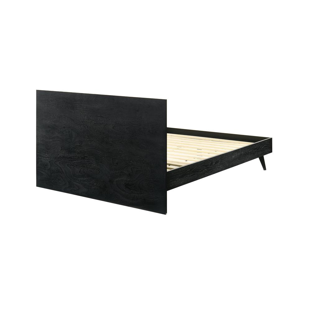 Petra Queen Platform Wood Bed Frame in Black Finish. Picture 5
