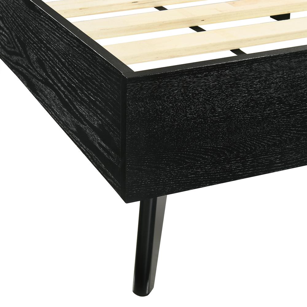 Petra Queen Platform Wood Bed Frame in Black Finish. Picture 10